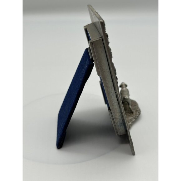 Rawcliffe pewter 1990 picture frame statue of a Dog 4.25 x 3.25 - Picture 6 of 7